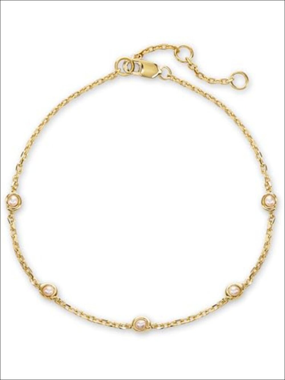 Sterling Silver Freshwater Pearl Charm Adjustable Link Bracelet